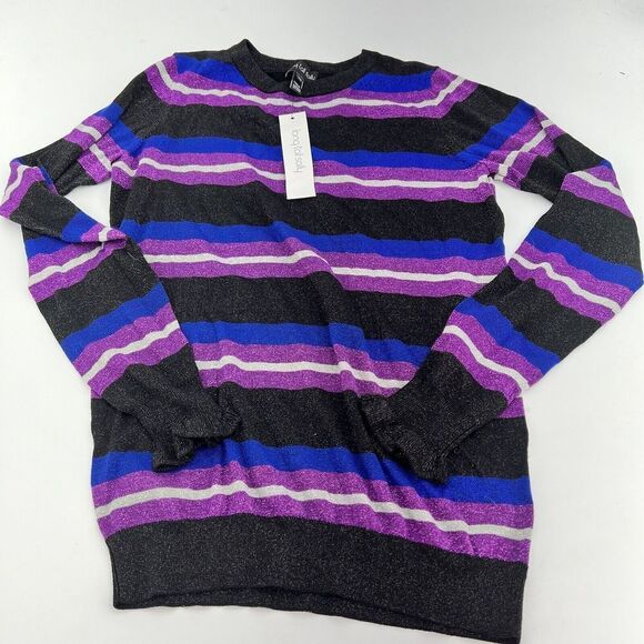 Long Tall Sally Sparkle Stripe Sweater Multicolor Size XS NWT - Picture 1 of 6